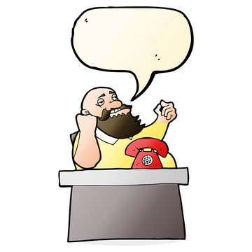 recommend clip art: cartoon arrogant boss man with speech bubble