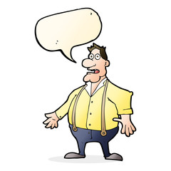 cartoon shocked man with speech bubble