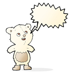 cartoon polar bear with speech bubble