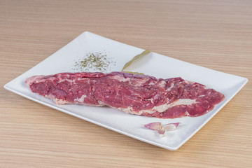 Fillet of raw beef.
