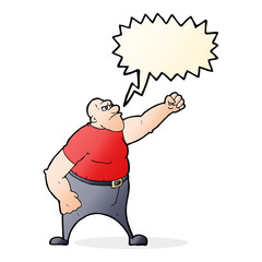 cartoon angry man with speech bubble