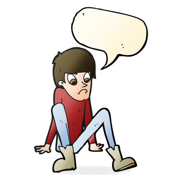 recommend clip art: cartoon boy sitting on floor with speech bubble