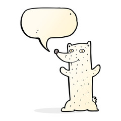 cartoon polar bear with speech bubble
