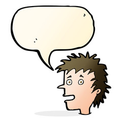 cartoon excited boy with speech bubble