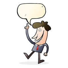 cartoon man with idea with speech bubble