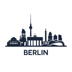 Berlin City Skyline - obrazy, fototapety, plakaty