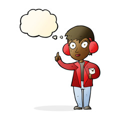 cartoon air force woman with thought bubble