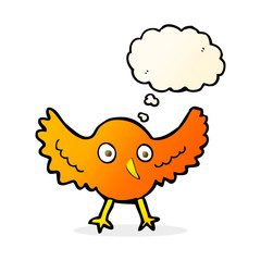 cartoon bird with thought bubble