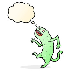cartoon monster with thought bubble