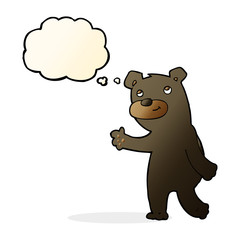 cute cartoon black bear with thought bubble