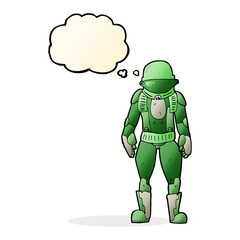 cartoon astronaut with thought bubble