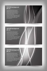 Set of black and white banner templates.
