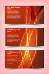 Set of red banner templates.