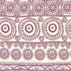 Ethnic seamless pattern. Vector seamless illustration of an African style with lace flowers.