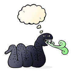 cartoon snake with thought bubble
