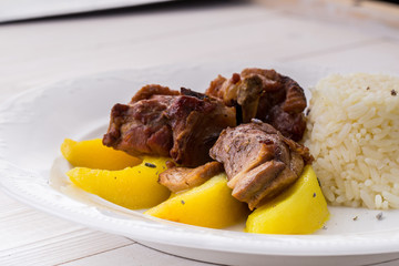 Roasted duck breast salad with rice