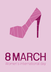8 March. Women's international day. Heel illustration