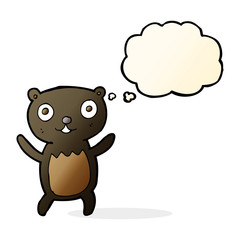 cartoon black bear cub with thought bubble
