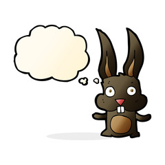 cartoon rabbit with thought bubble