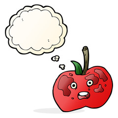 cartoon apple with thought bubble