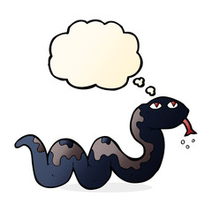 cartoon snake with thought bubble