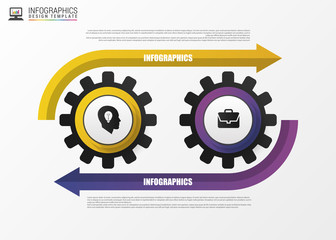Color Gears Infographics. Options Banner. Vector