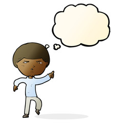 cartoon annoyed man with thought bubble