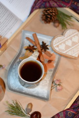 Tonic coffee on the breakfast