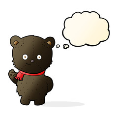 cute cartoon black bear with thought bubble