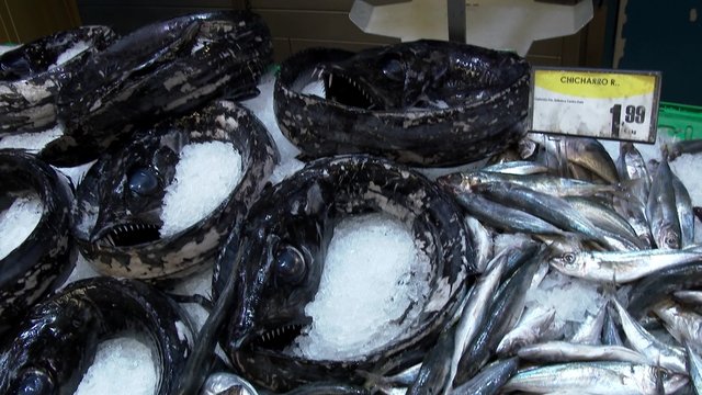 Espada fish for sale in fish market.