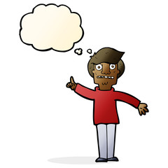 cartoon man asking question with thought bubble