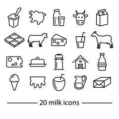 milk line icons