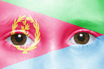 human's face with eritrean flag