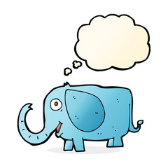 cartoon baby elephant with thought bubble