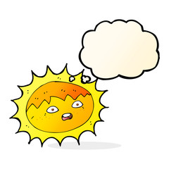 cartoon sun with thought bubble