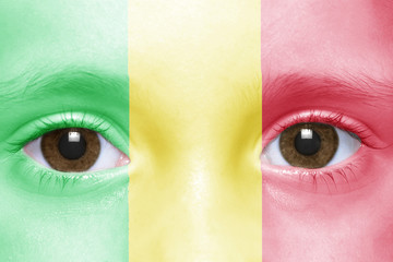 human's face with malian flag