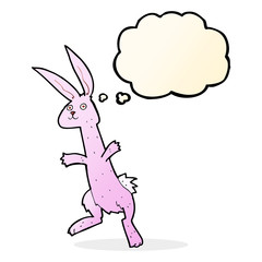 cartoon rabbit with thought bubble
