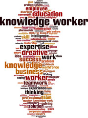 Knowledge worker word cloud concept. Vector illustration