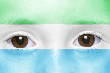 human's face with sierra leone flag