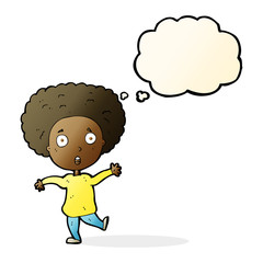 cartoon startled person with thought bubble