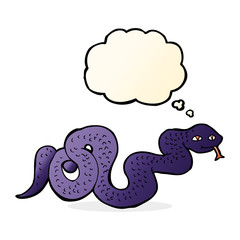 cartoon snake with thought bubble
