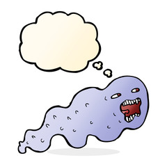 cartoon ghost with thought bubble