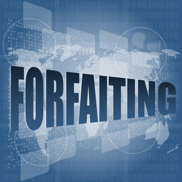 forfaiting word on digital touch screen vector illustration
