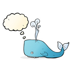 cartoon whale with thought bubble