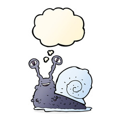 cartoon snail with thought bubble