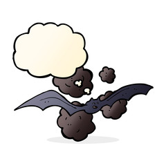 cartoon bat with thought bubble