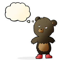 cartoon cute little bear with thought bubble