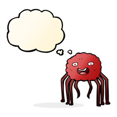 cartoon spider with thought bubble