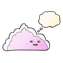 cartoon cloud with thought bubble