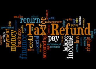 Tax Refund, word cloud concept 4